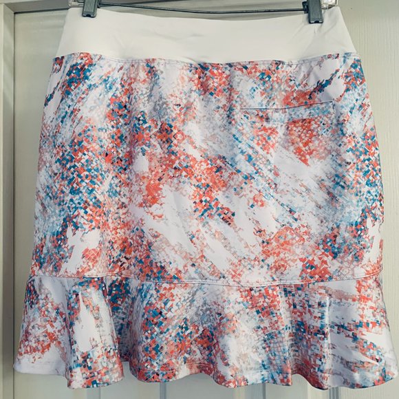 Lija Womens Tennis/Golf Skirt/Skort Medium Orange/Blue/White NWT - Picture 3 of 5